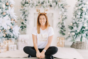 Photographer Alyce Holzy in her Christmas Studio