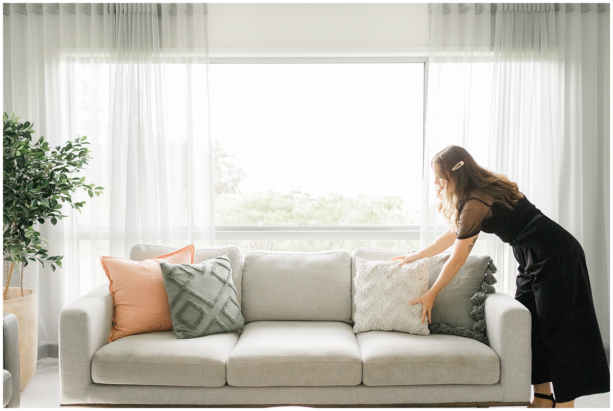 Styled living room designed by Summit and Co. captured during Mackay interior design photography session.