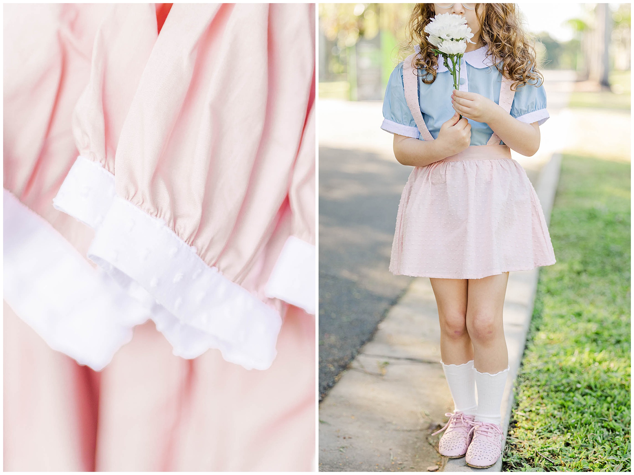 Detail and product photo of kids fashion brand Saint Odette by Alyce Holzy.