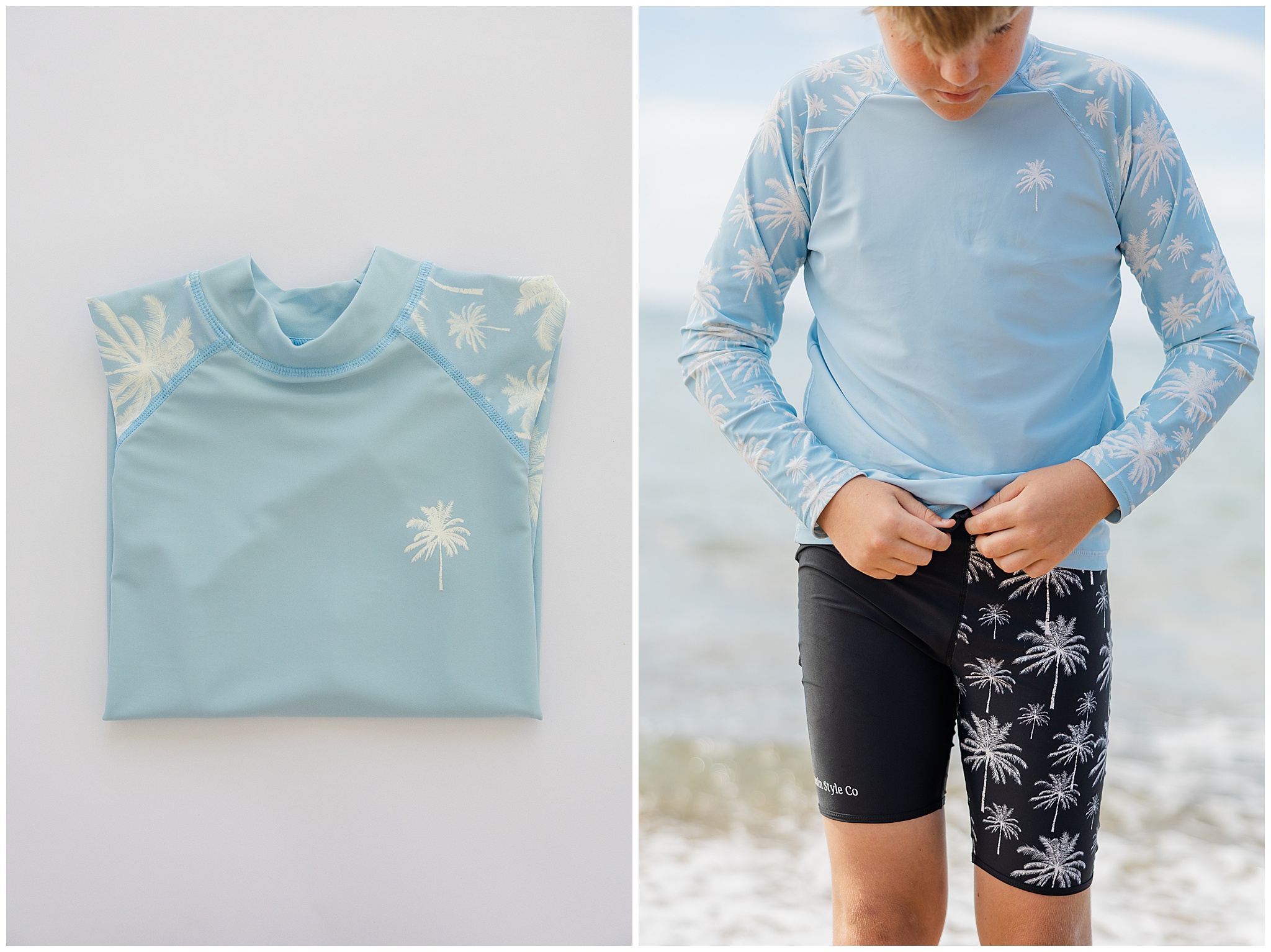 studio and lifestyle product photo of swimwear brand