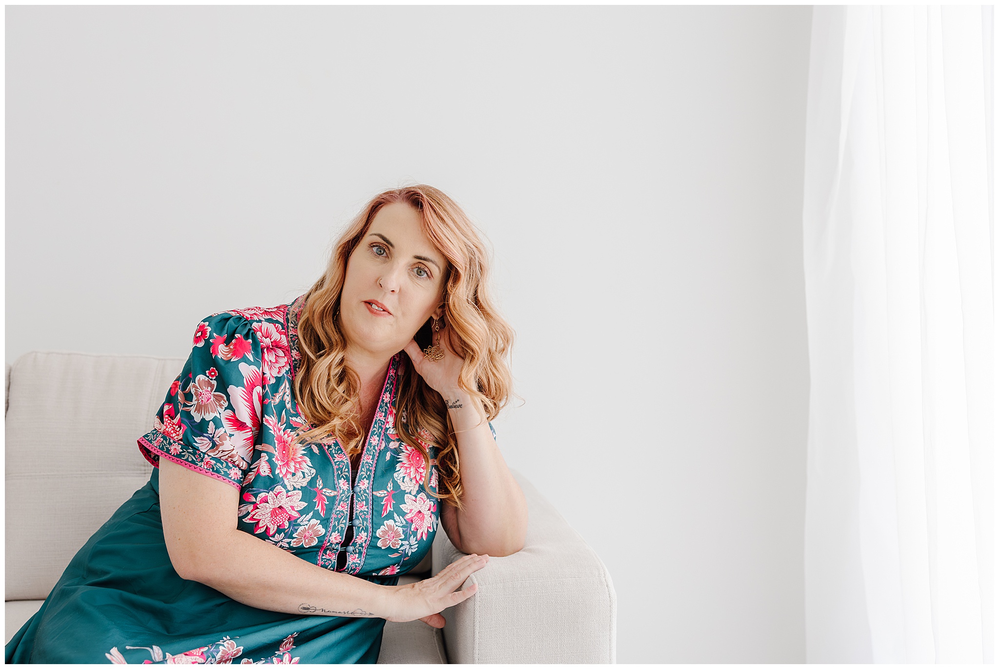 Life coach soft smile portrait from Brand Mini Session Mackay studio