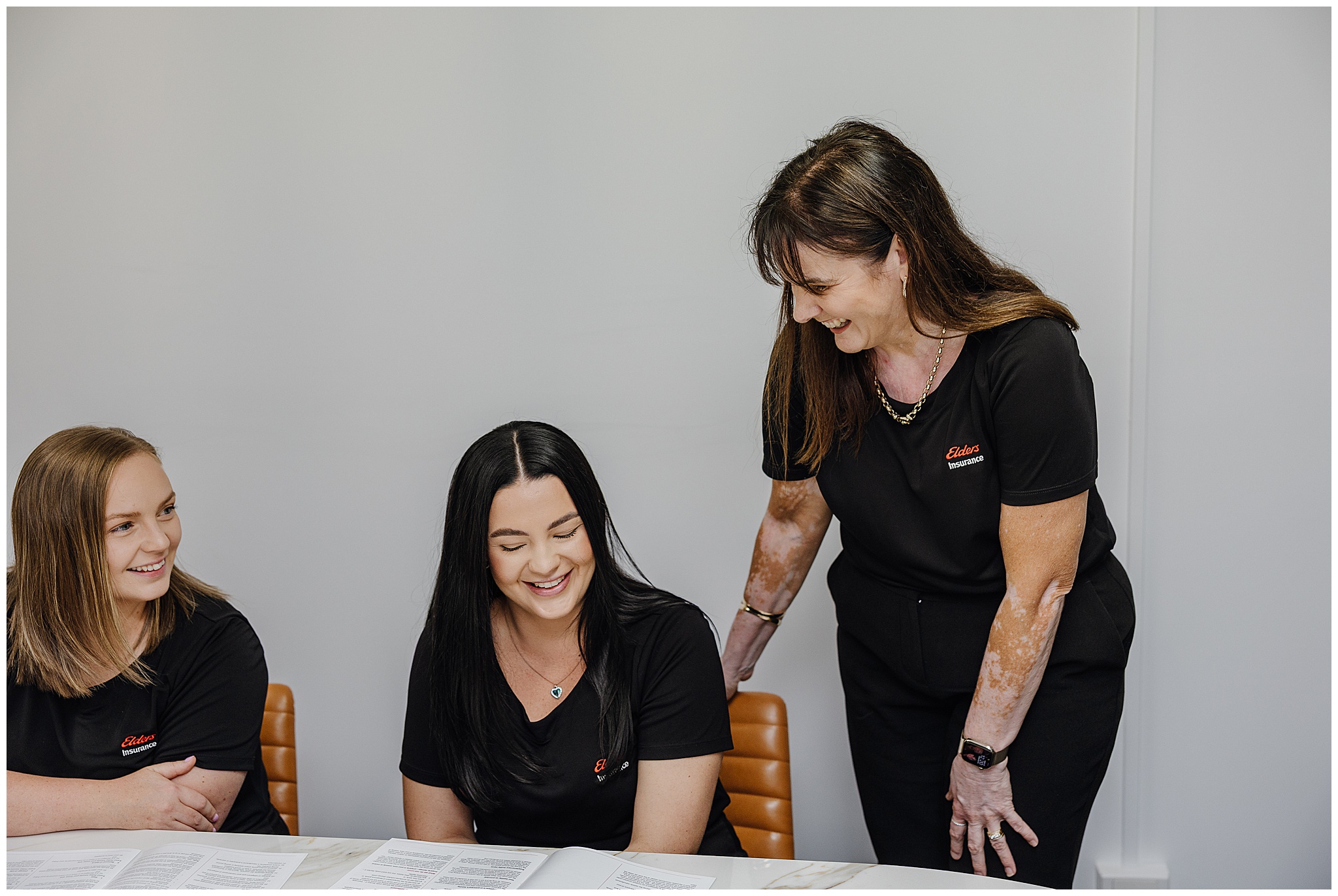 Elders Insurance Owner Michelle Cross, training staff.